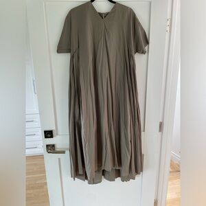 Black crane soft cotton dress